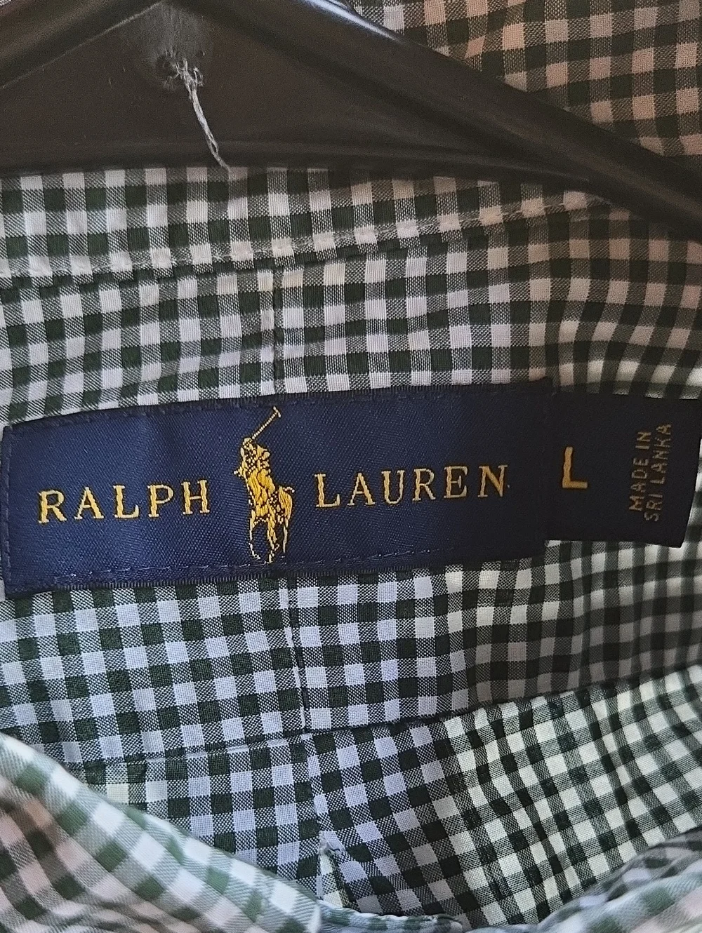 Ralph Lauren Pine Green Checkered Button Front Shirt Size Large
